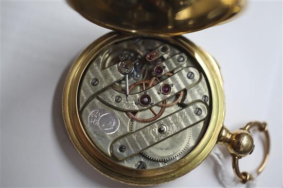 A rare 19th century 18ct gold Ramuz patent automatic hunter pocket watch, retailed by Charles Z. Binden, Panama,